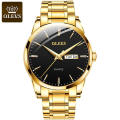 2020 Brand OLEVS Men's Business  Chronograph Quartz Waterproof Wristwatch Moon Phase  Gold Stainless Steel Strap For Men Watch